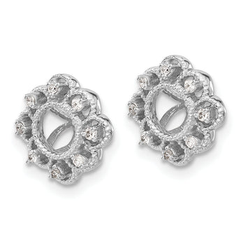 10k White Gold Fancy Diamond Earring Jackets