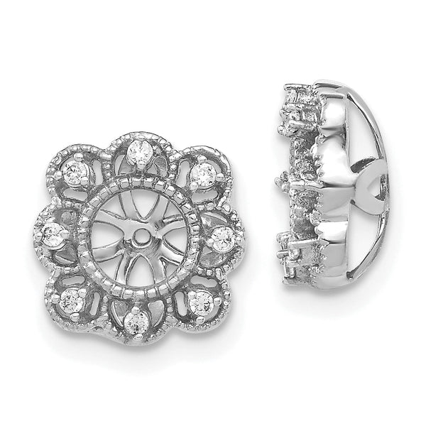 10k White Gold Fancy Diamond Earring Jackets