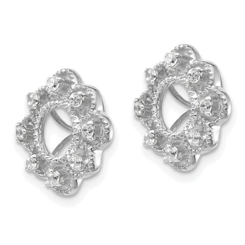 10k White Gold Fancy Diamond Earring Jackets