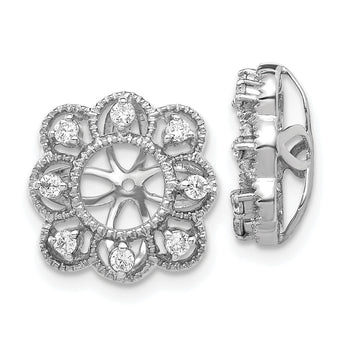 10k White Gold Fancy Diamond Earring Jackets