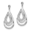 10k White Gold Double Teardrop Diamond Earring Jackets - Birthstone Company