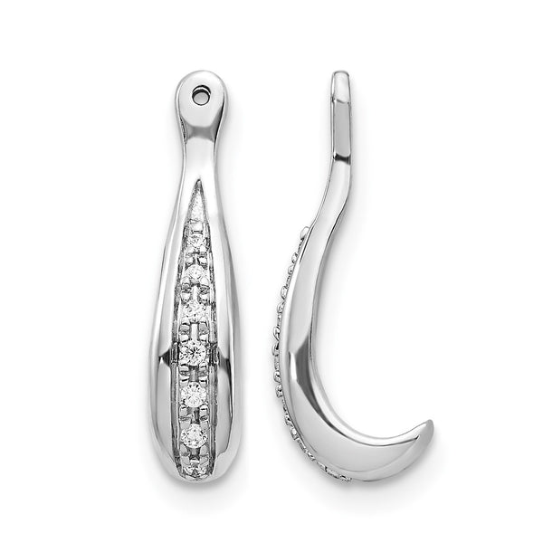 10k White Gold Diamond Earring Jackets - Birthstone Company