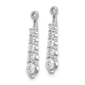 14k White Gold 5/8 carat Lab Grown Diamond VS/SI+ G+ Earring Jackets - Birthstone Company