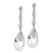 10k White Gold Teardrop Dangle Diamond Earring Jackets - Birthstone Company