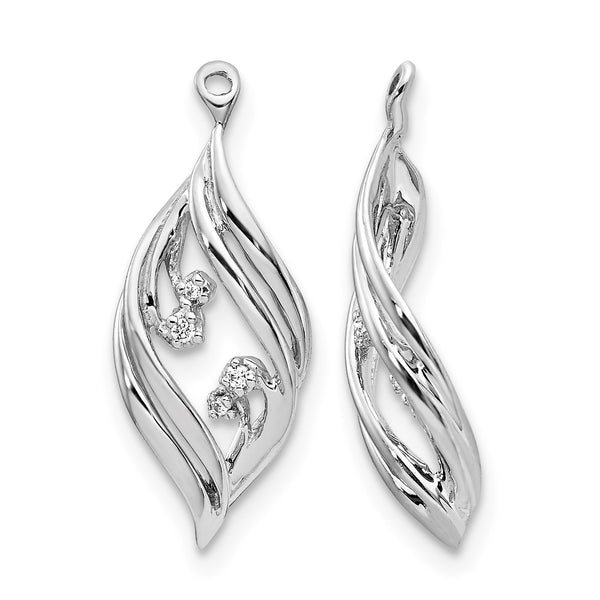 14k White Gold .03 carat Lab Grown Diamond VS/SI+ G+ Twisted Earring Jackets - Birthstone Company