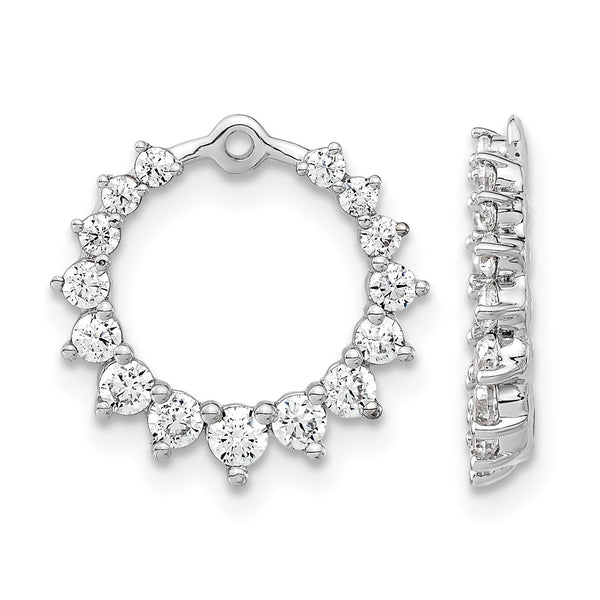 14k White Gold 1 1/2 carat Lab Grown Diamond VS/SI+ G+ Circle Earring Jackets - Birthstone Company