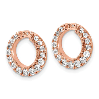 14k Rose Gold 1 1/2 carat Lab Grown Diamond VS/SI+ G+ Circle Earring Jackets - Birthstone Company