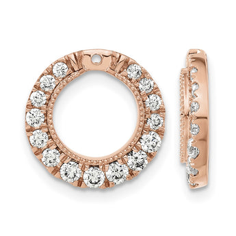 14k Rose Gold 1 1/2 carat Lab Grown Diamond VS/SI+ G+ Circle Earring Jackets - Birthstone Company