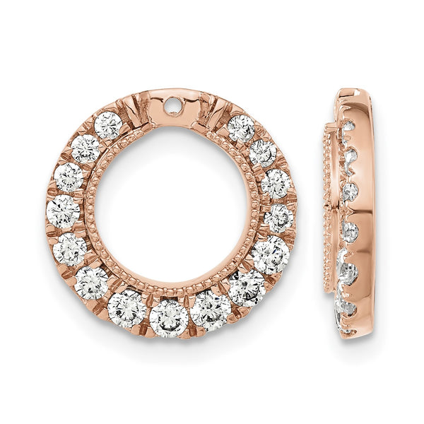 14k Rose Gold 1 1/2 carat Lab Grown Diamond VS/SI+ G+ Circle Earring Jackets - Birthstone Company