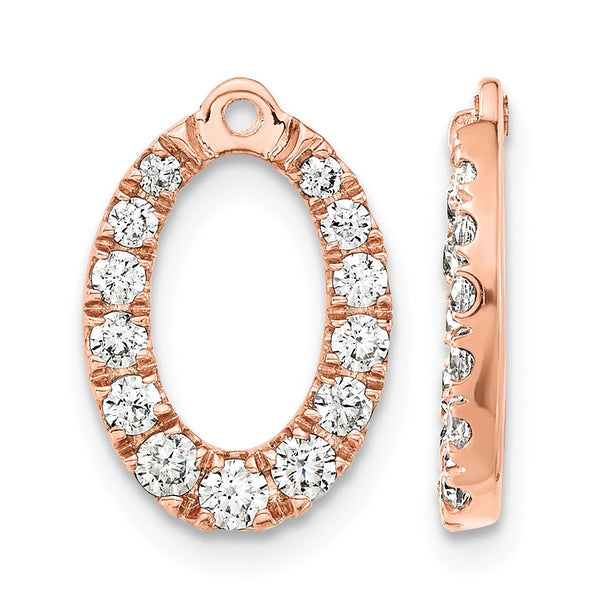 14k Rose Gold 1 1/3 carat Lab Grown Diamond VS/SI+ G+ Oval Earring Jackets - Birthstone Company