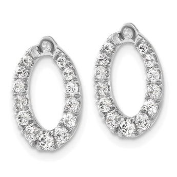 14k White Gold 1 1/3 carat Lab Grown Diamond VS/SI+ G+ Oval Earring Jackets - Birthstone Company