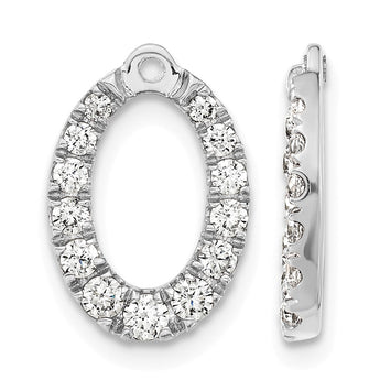 14k White Gold 1 1/3 carat Lab Grown Diamond VS/SI+ G+ Oval Earring Jackets - Birthstone Company