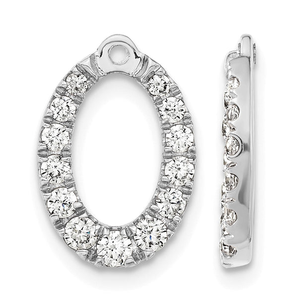 14k White Gold 1 1/3 carat Lab Grown Diamond VS/SI+ G+ Oval Earring Jackets - Birthstone Company