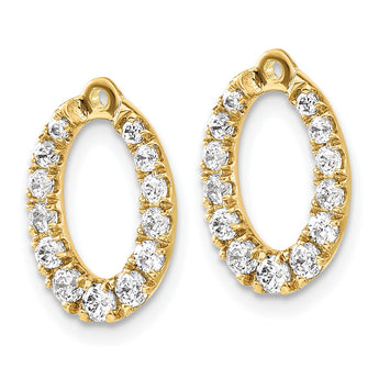 14k 1 1/3 carat Lab Grown Diamond VS/SI+ G+ Oval Earring Jackets - Birthstone Company