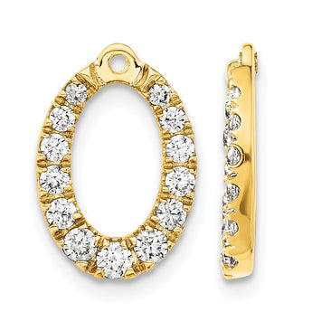 14k 1 1/3 carat Lab Grown Diamond VS/SI+ G+ Oval Earring Jackets - Birthstone Company