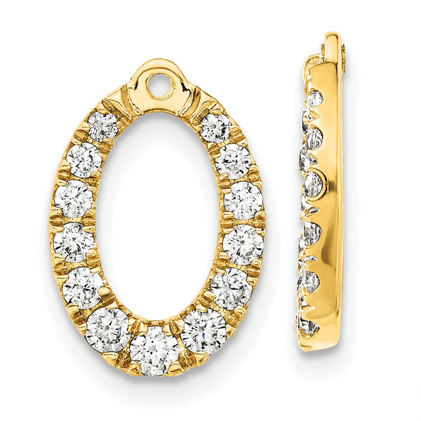 14K Yellow Gold Lab Grown VS/SI FGH Dia Oval Earring Jackets - Sophia Jewelers