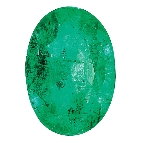 5x4mm Oval Faceted Natural Emerald - A Quality