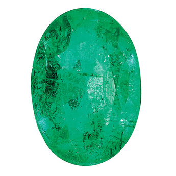 6x4mm Oval Faceted Natural Emerald - A Quality