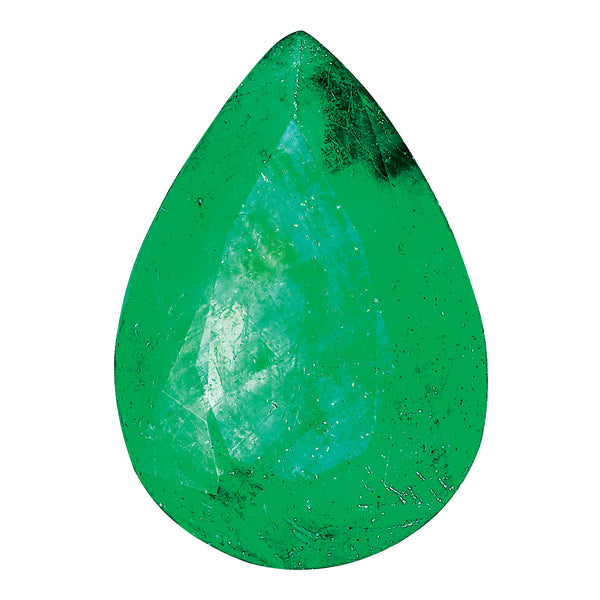 7x5mm Pear Faceted Natural Emerald - AA Quality