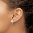 14K White Gold Lab Grown Diamond & Multi Gemstone Complete Earrings
