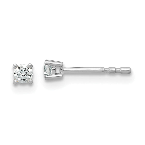 Platinum 1/10 carat Lab Grown Diamond VS+ F+ Round Complete Four Prong Stud Earrings