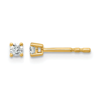 14k 1/10 carat Lab Grown Diamond VS+ F+ Round Complete Four Prong Stud Earrings