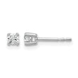 14k White Gold 1/5 carat Lab Grown Diamond VS/SI+ G+ Round Complete Four Prong Heavyweight Stud Earrings - Birthstone Company