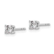 Sterling Silver Rhodium-Plated 1/3 ct Lab-Created Diamond VS+ F+, 4-Prong Stud Earrings - Birthstone Company
