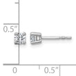 Sterling Silver Rhodium-Plated 1/3 ct Lab-Created Diamond VS+ F+, 4-Prong Stud Earrings - Birthstone Company