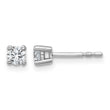 Sterling Silver Rhodium-Plated 1/3 ct Lab-Created Diamond VS+ F+, 4-Prong Stud Earrings - Birthstone Company
