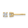 14K Yellow Gold 1/3 ct Lab-Created Diamond VS+ F+, 4-Prong Stud Earrings