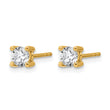 14k 5/8 carat Lab Grown Diamond VS+ F+ Round Complete Four Prong Heavyweight Stud Earrings - Birthstone Company