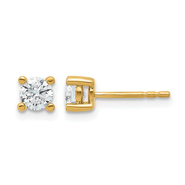 14k 5/8 carat Lab Grown Diamond VS+ F+ Round Complete Four Prong Heavyweight Stud Earrings - Birthstone Company