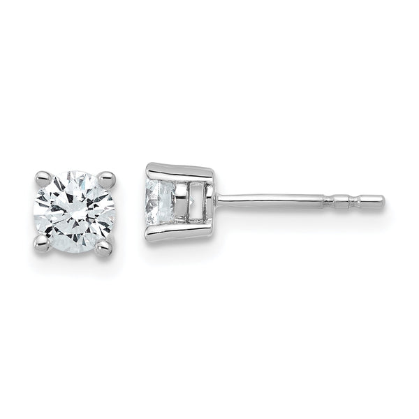 18K White Gold 3/4 ct Certified Lab-Created Diamond VS+ F+, 4-Prong Stud Earrings