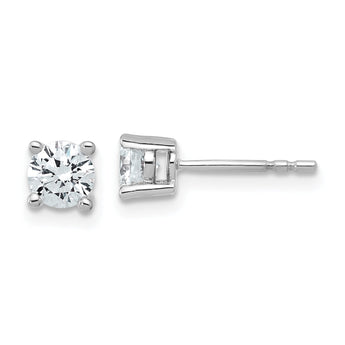 Platinum 3/4 carat Certified Lab Grown Diamond VS+ F+ Round Complete Four Prong Stud Earrings