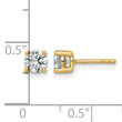 14k 3/4 carat Certified Lab Grown Diamond VS/SI+ G+ Round Complete Four Prong Heavyweight Stud Earrings - Birthstone Company