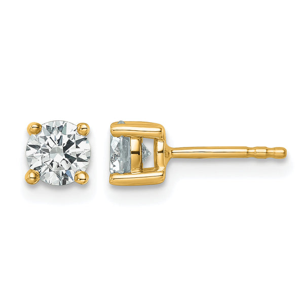 14K Yellow Gold 3/4 ct Lab-Created Diamond VS/SI+ G+, 4-Prong Stud Earrings