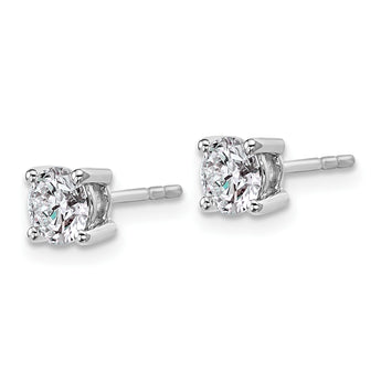 10K White Gold 1 ct Certified Lab-Created Diamond VS/SI+ G+, 4-Prong Stud Earrings - Birthstone Company