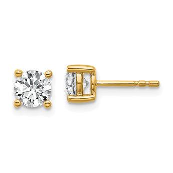 10K Yellow Gold 1 ct Certified Lab-Created Diamond VS/SI+ G+, 4-Prong Stud Earrings - Birthstone Company
