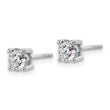 Sterling Silver Rhodium-Plated 1 ct Lab-Created Diamond VS+ F+, 4-Prong Stud Earrings - Birthstone Company