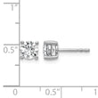 Sterling Silver Rhodium-Plated 1 ct Lab-Created Diamond VS/SI+ G+, 4-Prong Stud Earrings - Birthstone Company