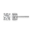 Sterling Silver Rhodium-Plated 1 ct Lab-Created Diamond VS+ F+, 4-Prong Stud Earrings - Birthstone Company