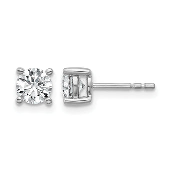 14K White Gold 1 ct Certified Lab-Created Diamond VS+ F+, 4-Prong Stud Earrings - Birthstone Company