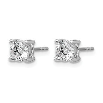 14K White Gold 1 1/4 ct Lab-Created Diamond VS/SI+ G+, 4-Prong Stud Earrings - Birthstone Company