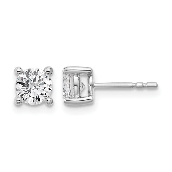 14K White Gold 1 1/4 ct Lab-Created Diamond VS+ F+, 4-Prong Stud Earrings - Birthstone Company