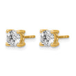 14K Yellow Gold 1 1/4 ct Lab-Created Diamond VS+ F+, 4-Prong Stud Earrings - Birthstone Company