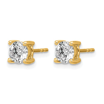 14K Yellow Gold 1 1/4 ct Lab-Created Diamond VS+ F+, 4-Prong Stud Earrings - Birthstone Company