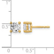 14K Yellow Gold 1 1/4 ct Lab-Created Diamond VS+ F+, 4-Prong Stud Earrings - Birthstone Company