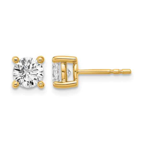14K Yellow Gold 1 1/4 ct Lab-Created Diamond VS/SI+ G+, 4-Prong Stud Earrings - Birthstone Company
