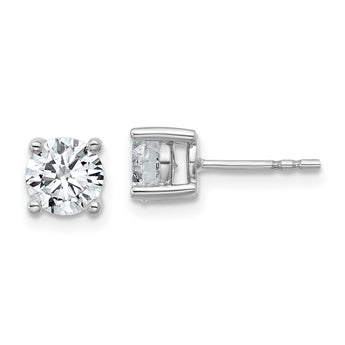 10K White Gold 1 1/2 ct Certified Lab-Created Diamond VS/SI+ G+, 4-Prong Stud Earrings - Birthstone Company